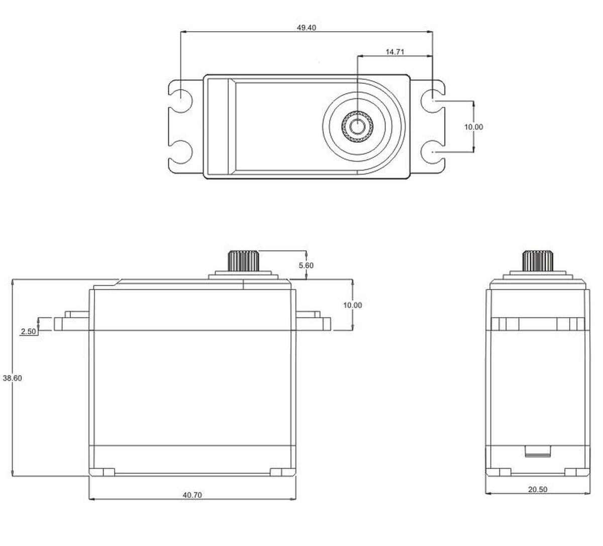 SRT W45 HV Coreless Waterproof Servo (.18s / 624.9oz @ 8.4V)