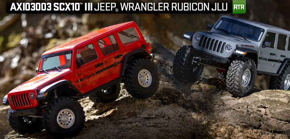 Axial SCX10 III RTR with Jeep JLU Wrangler Body - Orange Combo with Charger  and 3S LiPo Battery